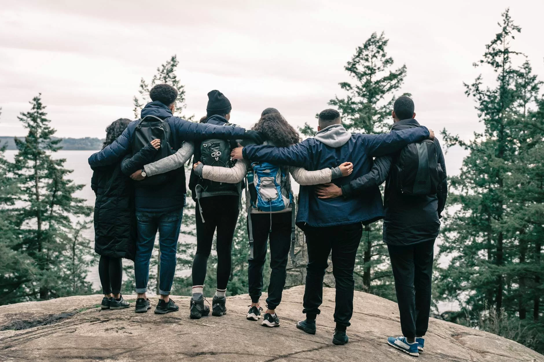 Find your passions with people friends hiking before you fall off a cliff