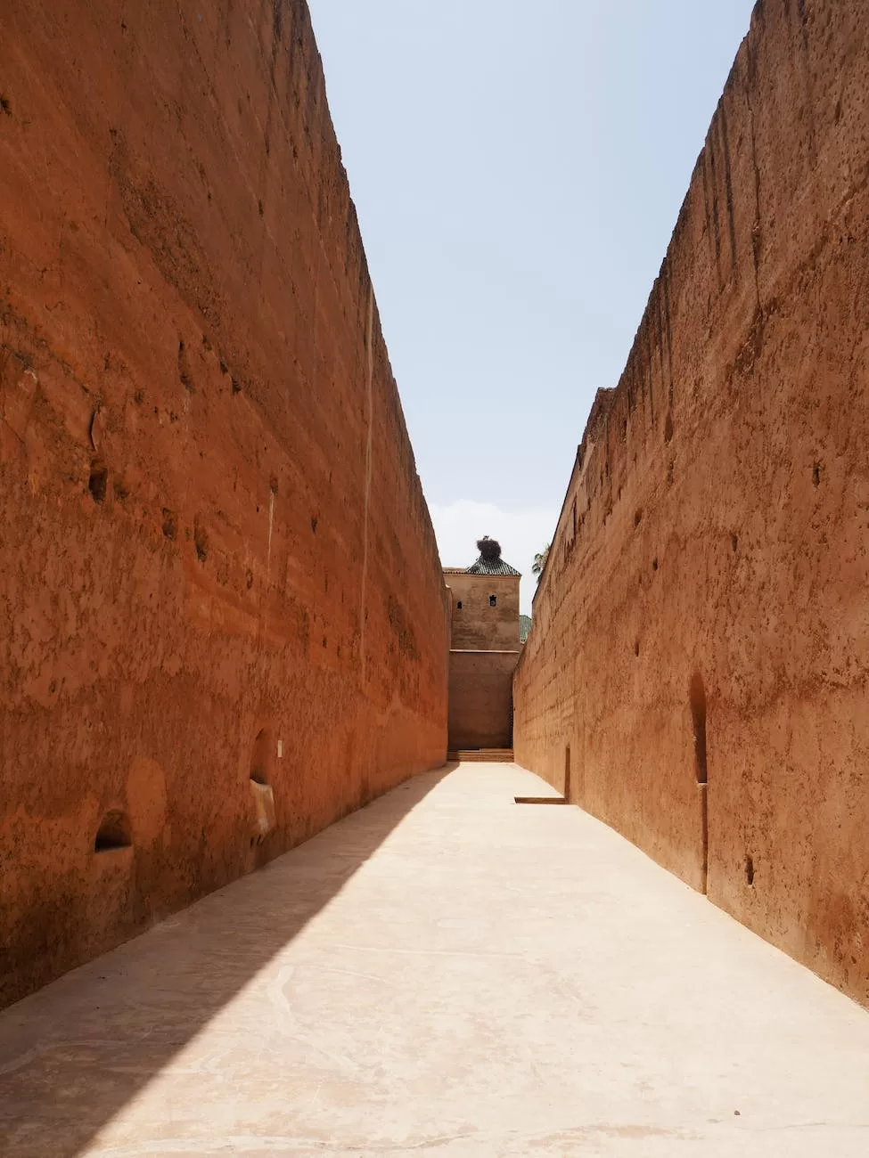 narrow alley between fortification walls
