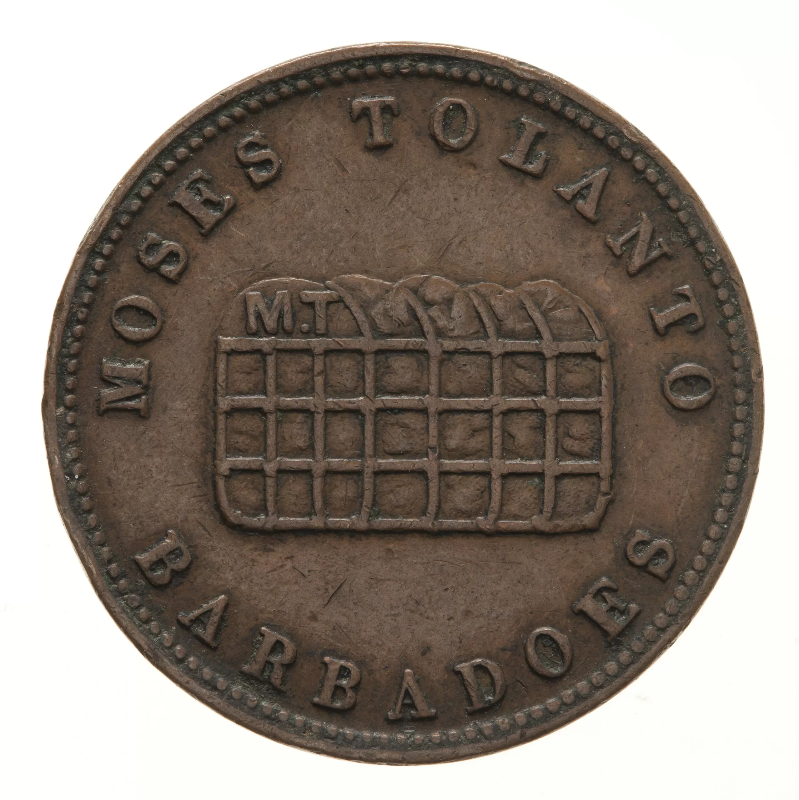Token - 1/2 Penny, Moses Tolanto, Barbados, circa 1850
