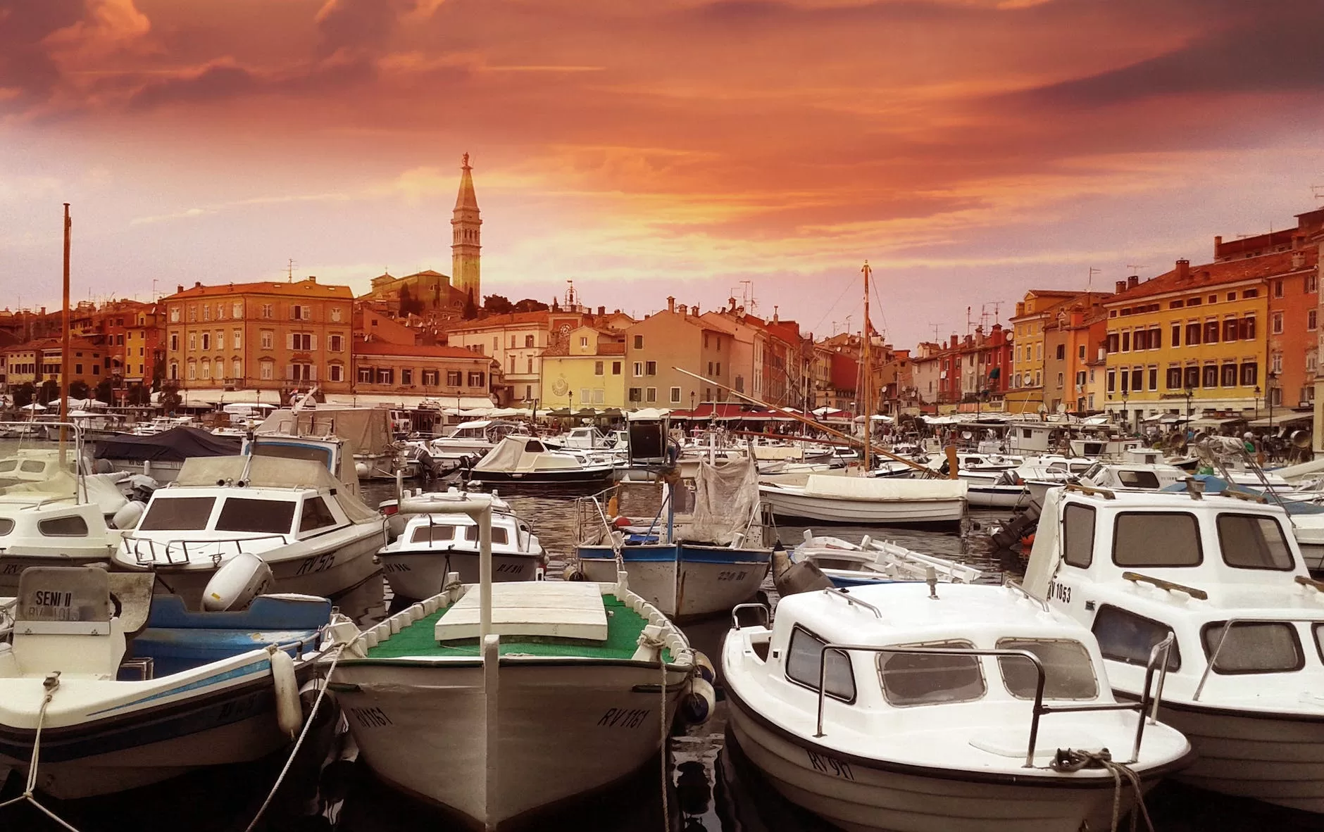 white yachts on body of water during sunset  Croatia Digital Nomad Vis