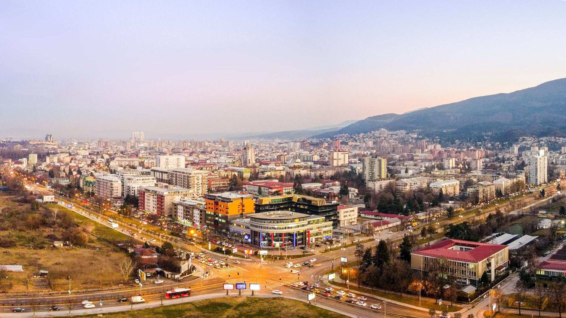 aerial view of skopje city in north macedonia