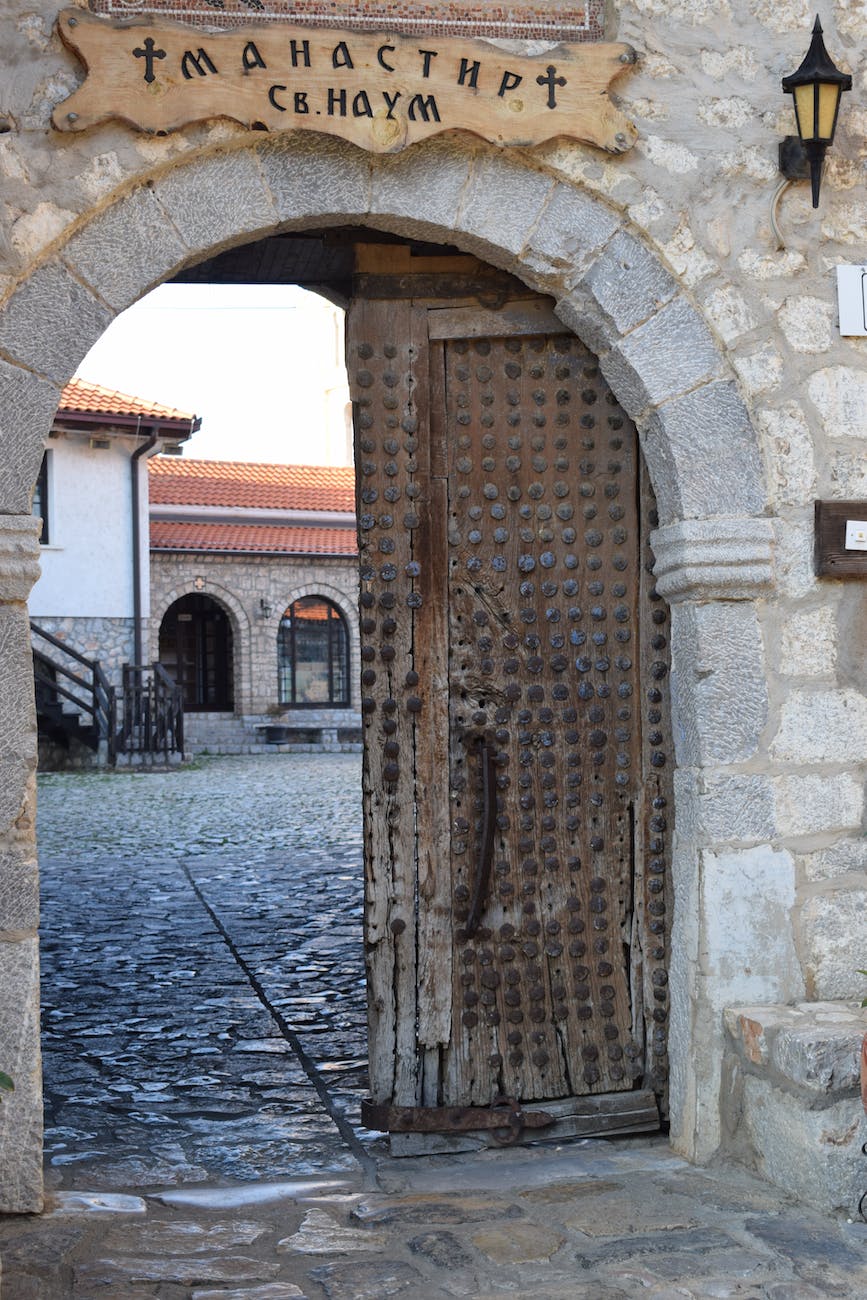 the main gate of the monastery of saint naum north macedonia