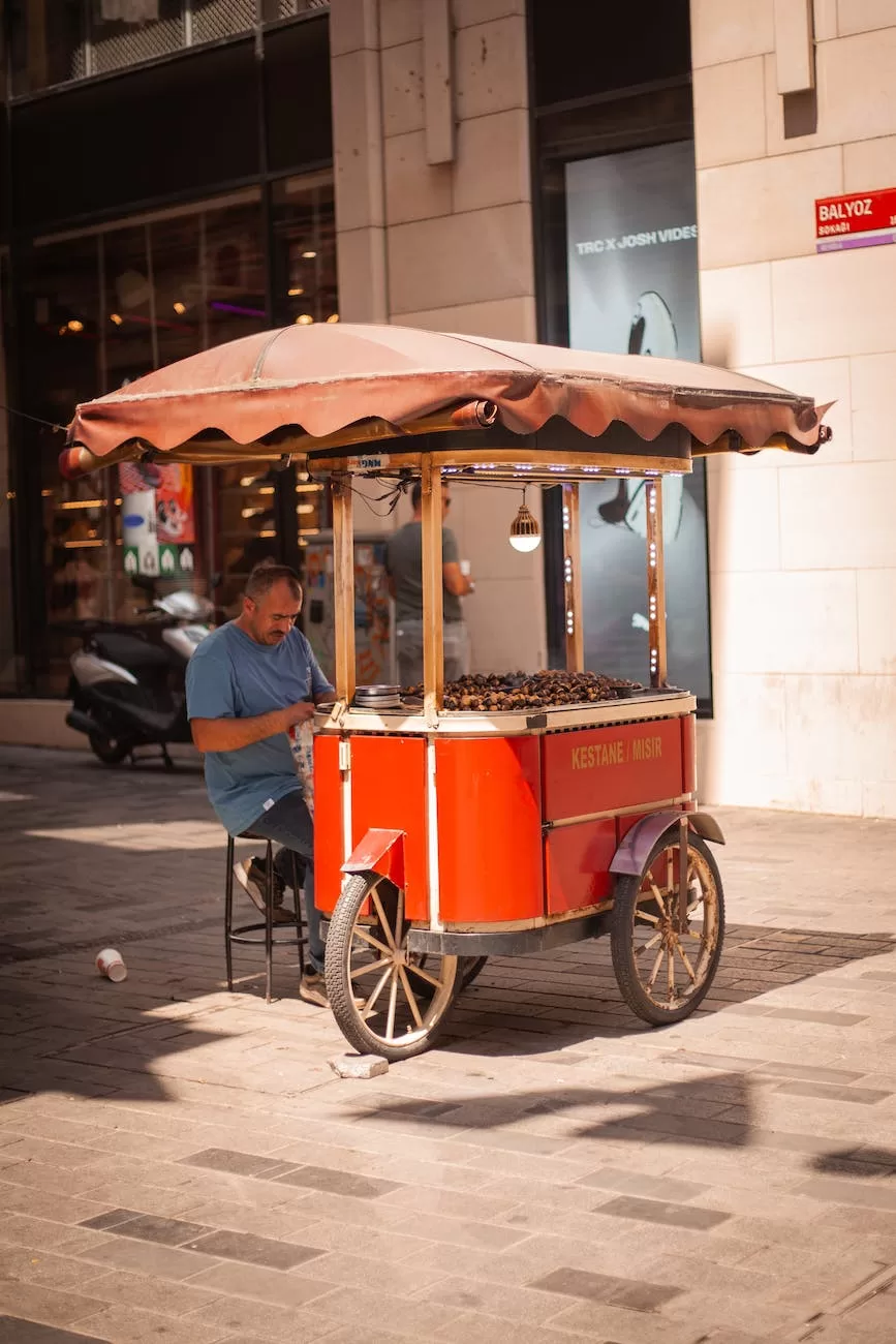 merchant with cart selling food