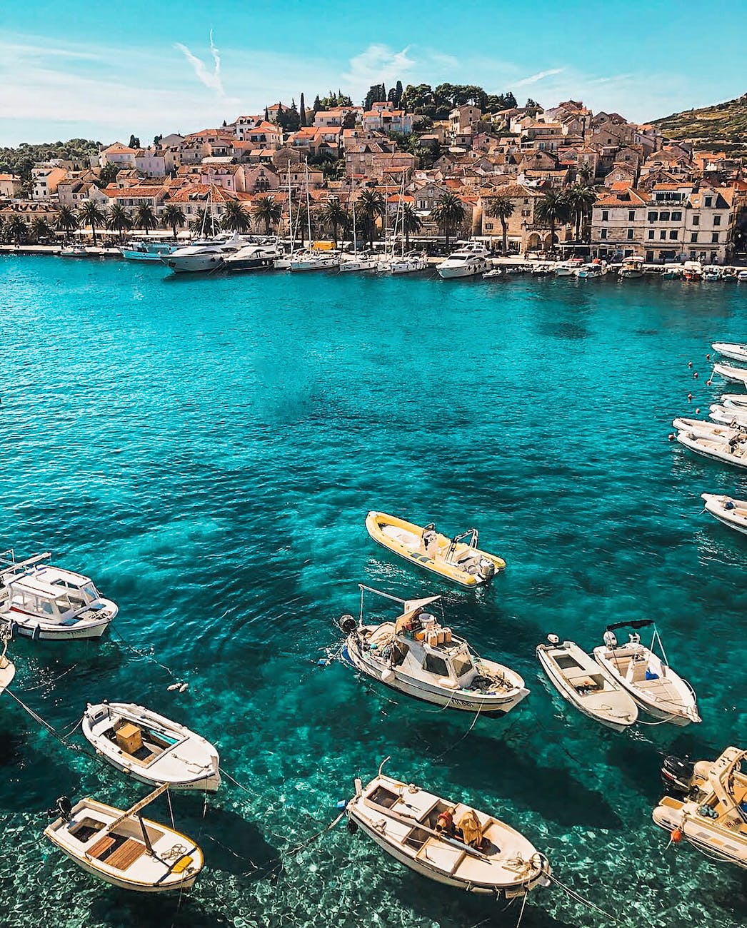 white boats on body of water Croatia Digital Nomad Vis