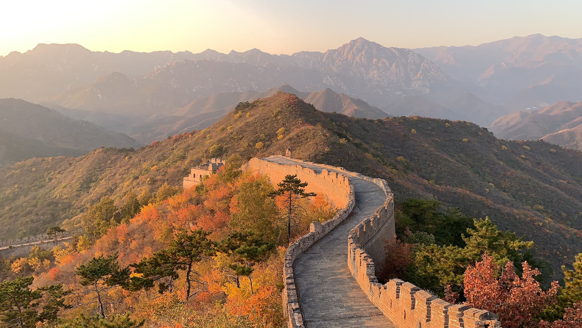 ancient fortress in Asia on green hill