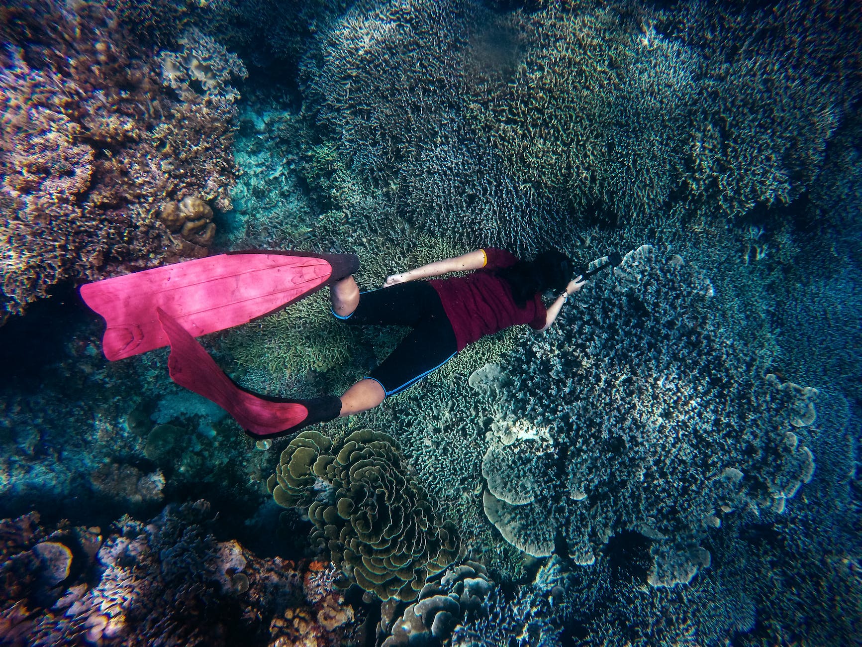 woman in body of water Scuba adventure travel theme